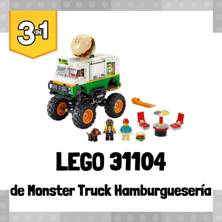 Lee m谩s sobre el art铆culo Set de LEGO 31104 3 en 1 de Monster Truck Hamburgueser铆a
