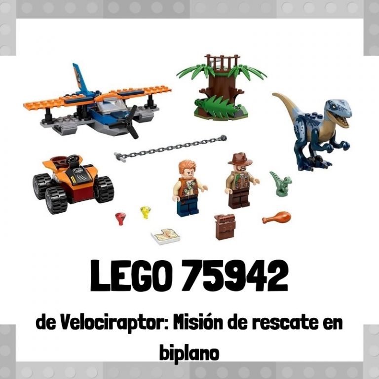 Lee mÃ¡s sobre el artÃ­culo Set de LEGO 75942 de Velociraptor: MisiÃ³n de rescate en biplano de Jurassic World