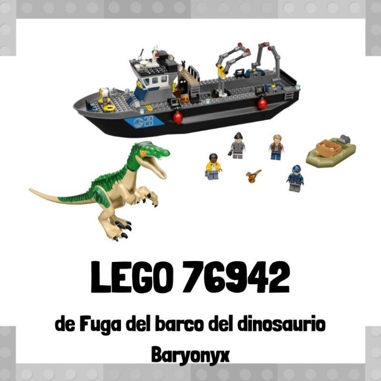 Lee m谩s sobre el art铆culo Set de LEGO 76942 de Fuga del barco del dinosaurio Baryonyx de Jurassic World
