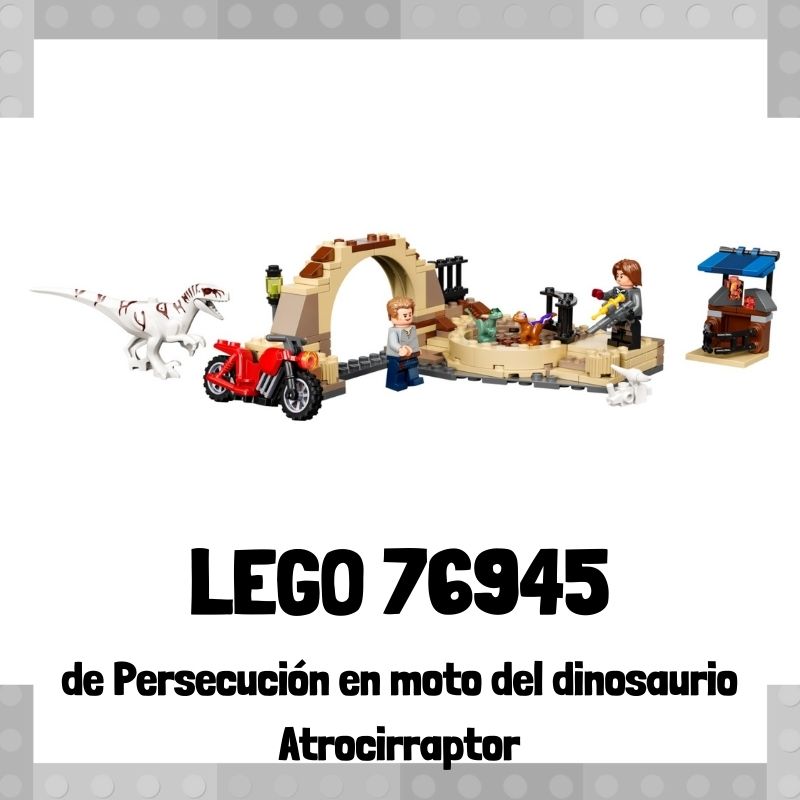 Lee más sobre el artículo Set de LEGO 76945 de Persecución en moto del dinosaurio Atrocirraptor de Jurassic World