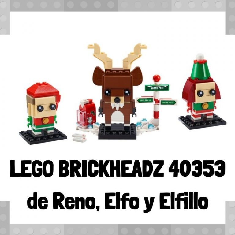 Lee mÃ¡s sobre el artÃ­culo Figura de LEGO Brickheadz 40353 de Reno, Elfo y Elfillo