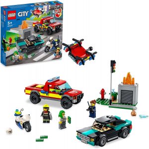 Lego 60319 De Rescate De Bomberos Y Persecuci贸n Policial De Lego City