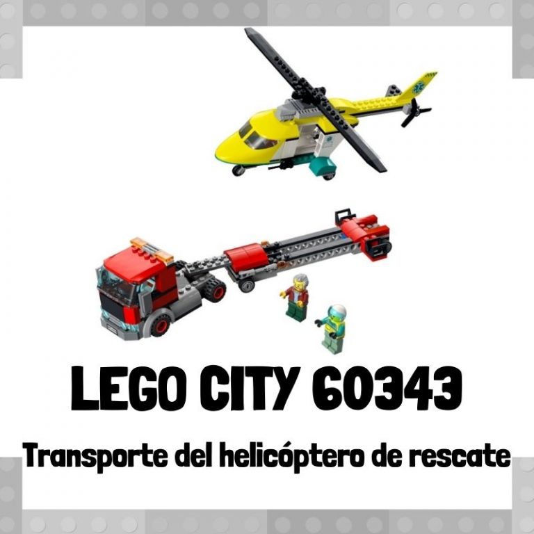 Lee mÃ¡s sobre el artÃ­culo Set de LEGO City 60343 Transporte del helicÃ³ptero de rescate