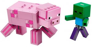 Lego De Bigfig Cerdo Con BebÃ© Zombi De Minecraft 21157 2