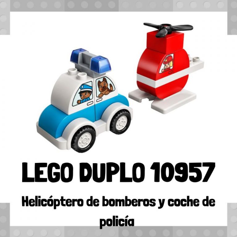 Lee más sobre el artículo Set de LEGO 10957 de Helicóptero de bomberos y coche de policía de LEGO Duplo