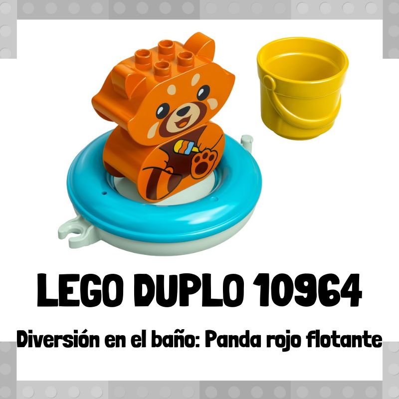Lee mÃ¡s sobre el artÃ­culo Set de LEGO 10964 de DiversiÃ³n en el baÃ±o: Panda rojo flotante de LEGO Duplo