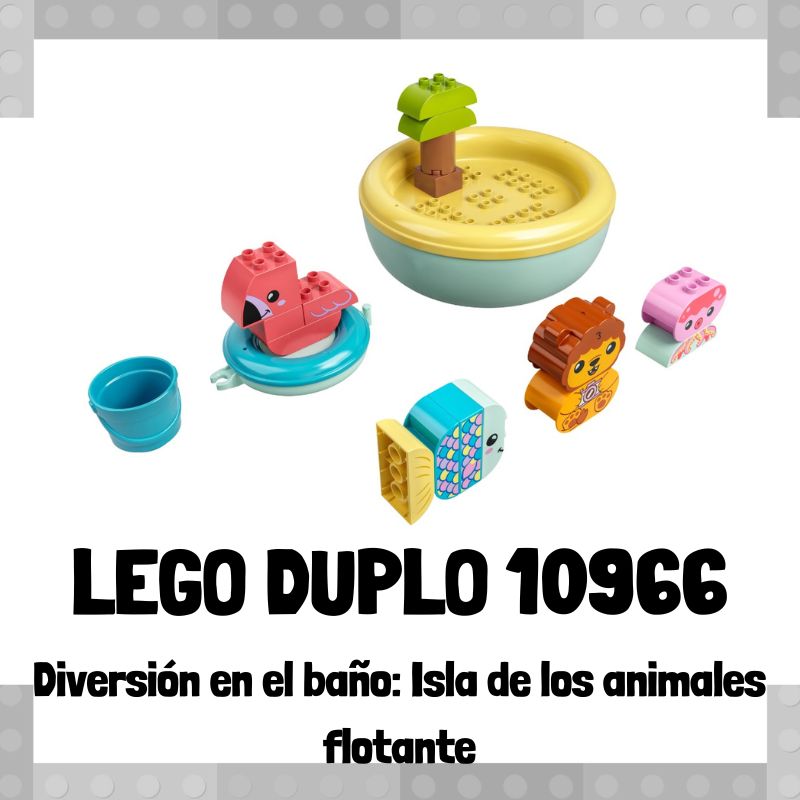 Lee mÃ¡s sobre el artÃ­culo Set de LEGO 10966 de DiversiÃ³n en el baÃ±o: Isla de los animales Flotante de LEGO Duplo
