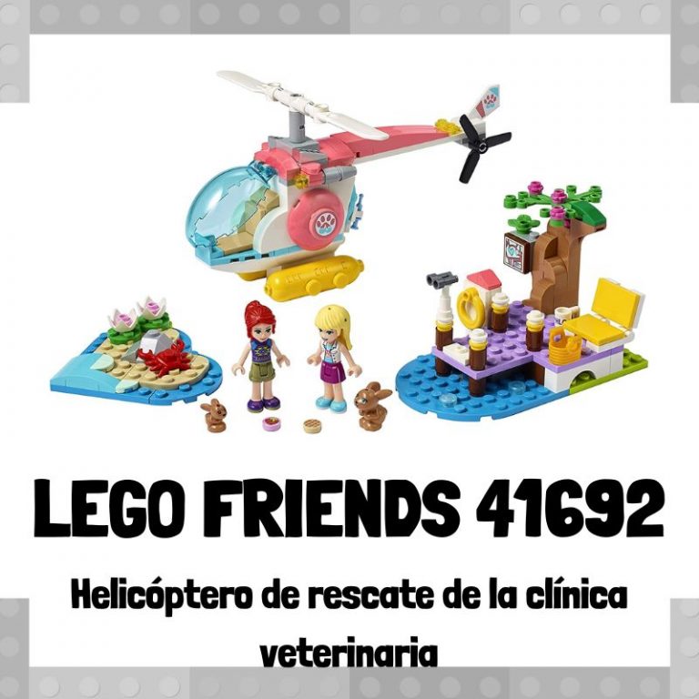 Lee más sobre el artículo Set de LEGO 41692 de Helicóptero de rescate de la clínica veterinaria de LEGO Friends