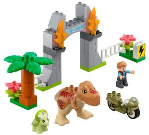 Lego De Fuga Del T Rex Y El Triceratops De Jurassic World 10939 De Lego Duplo