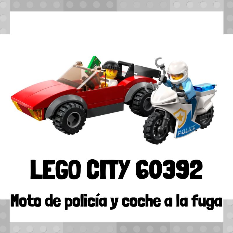 Lee mÃ¡s sobre el artÃ­culo Set de LEGO City 60392 Moto de policÃ­a y coche a la fuga