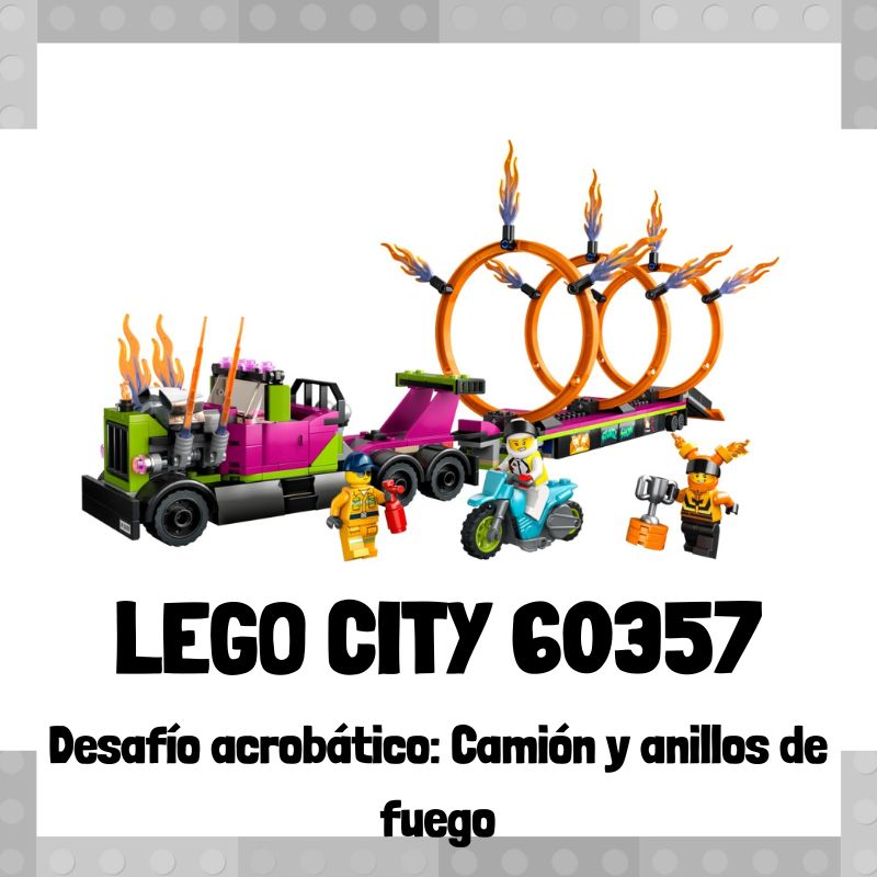 Lee mÃ¡s sobre el artÃ­culo Set de LEGO City 60357 DesafÃ­o acrobÃ¡tico: CamiÃ³n y anillos de fuego